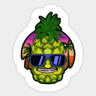 Pineapple Beach Vintage Design Sticker